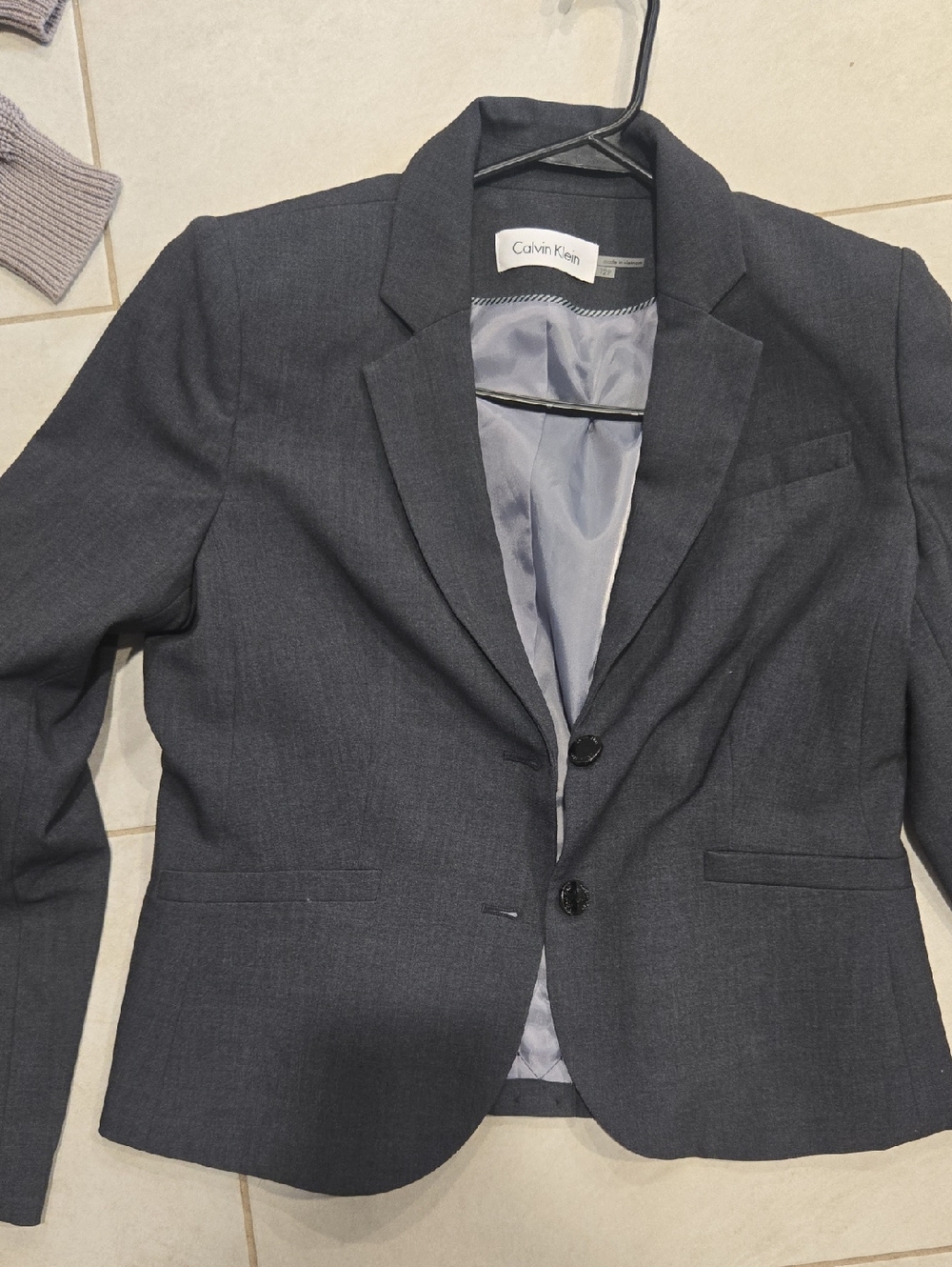 Calvin Klein Women's Dark Gray Tailored Blazer 12P.